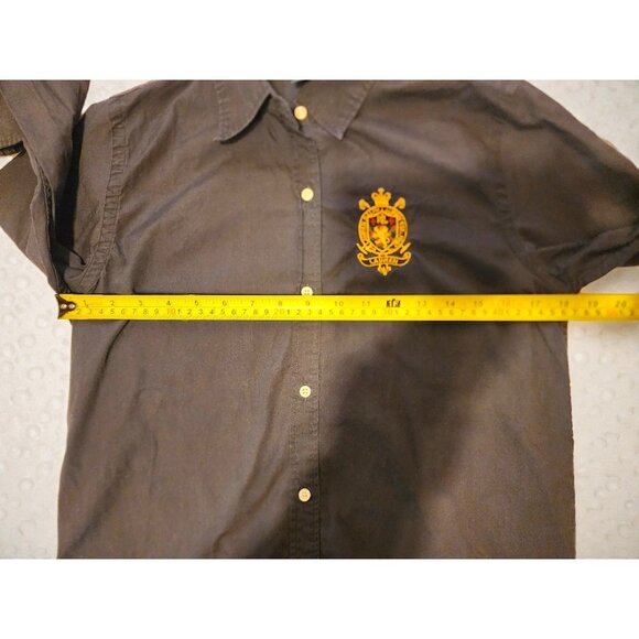 Ralph Lauren Navy Button Down Shirt Small Embroidered Crest Preppy - Picture 9 of 11